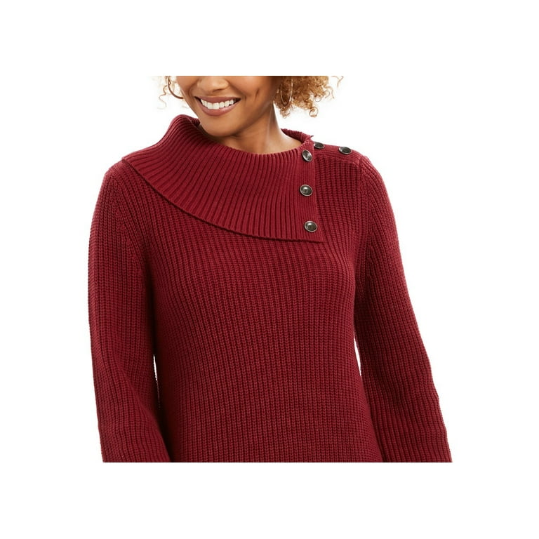 Dark red women's fashion sweater