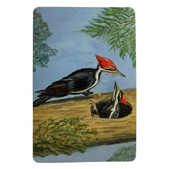 Betsydrake DM1236 18 x 26 in. Pileated Woodpeckers Door Mat