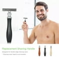 thumbnail image 3 of Shaving Handle for Double Edge Shaving Razor Safety Beard Razor Stainless Steel Replacement Razor Handle Grip Manual Mustache Removal Shaving Tool Accessories, 3 of 7