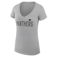 thumbnail image 2 of Women's G-III 4Her by Carl Banks Heather Gray Carolina Panthers Dot Print V-Neck Fitted T-Shirt, 2 of 3