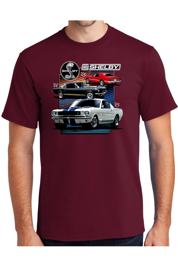 Various Ford Shelby Cars Cotton T-shirt, Small Cardinal Red