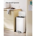 thumbnail image 3 of Bote de basura SONGMICS de acero inoxidable de 30 litros con tapa, color blanco nube, 3 of 6