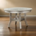 thumbnail image 4 of Benjara Round Wooden Dining Table with Glass Inserted Top- Champagne Silver, 4 of 6