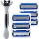 thumbnail image 2 of Rastrillos con Cartucho SmoothMax 2Paqs 2x3Cartuchos 1Mango 6Hojas Cabeza Flexible Gris/Negro/Azul Acero Inoxidable/Plás, 2 of 2