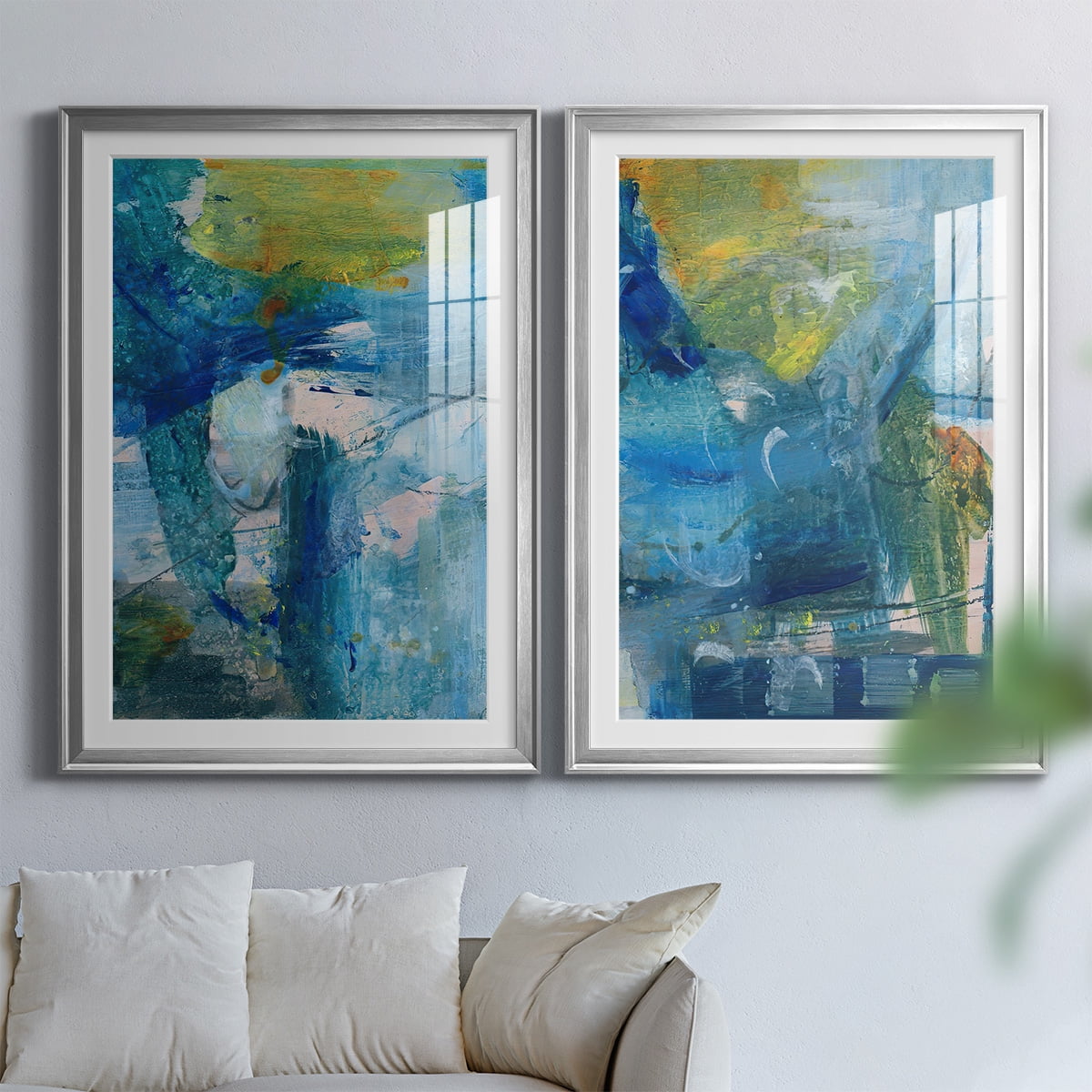 Wexford Home Spring Winds III Premium Framed Print, 30.5" x 42.5" - Ready to Hang, Silver (Set of 2)