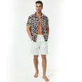 thumbnail image 3 of Puztloy Hawaiian Shirt for Men Sleeves Printed Casual Button Down Summer Beach Dress Shirts, 3 of 6