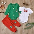 thumbnail image 5 of Styles I Love Infant Baby Boys My First Christmas Green Gentlemen Cardigan Suit and Bow Tie Bodysuit, Pants 3pcs Cotton Holiday Outfit (18 Months), 5 of 6