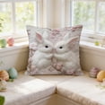 thumbnail image 6 of Easter Pillow Cover, Embroidered Rabbit Throw Pillowcase, Soft Polyester with Invisible Zipper, for Sofa, Chair and Bedroom Holiday Decor, 17.72x17.72 Inches, 6 of 6