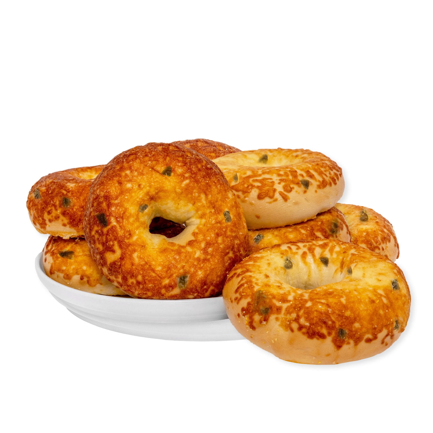 Marketside Fresh Jalapeno Cheddar Bagels, Wheat and Barley Flour, Shelf-Stable, 22.8 oz, 6 Count