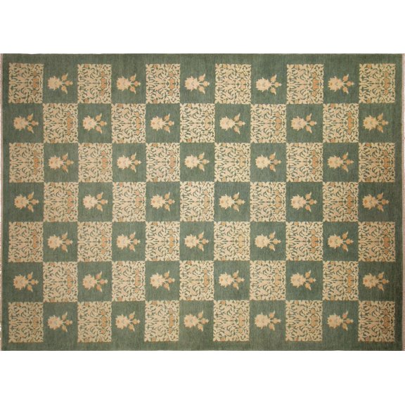 Sun-Faded Jupar Green/Rust Rug, 9'10" x 13'9"