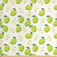 thumbnail image 1 of Fruits Fabric by the Yard, Cartoon Style Green Stalks Core and Anatomy of an Apple, Decorative Upholstery Fabric for Sofas and Home Accents, Brown Yellow Green Cream by Ambesonne, 1 of 4