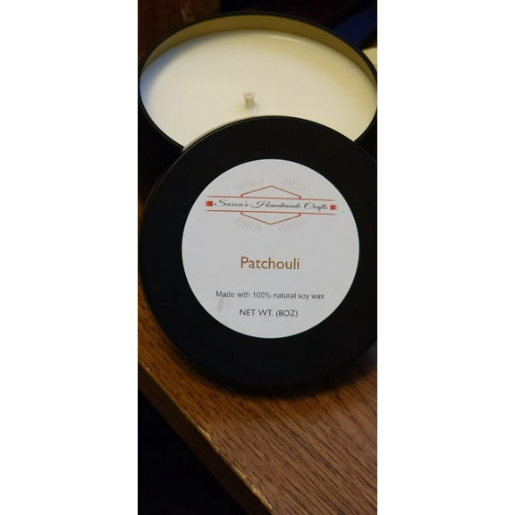 Patchouli Candle, Saxon's Handmade Crafts, LLC, 8 Ounce, 1 Pack, 56 Hour Burn Time