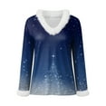 thumbnail image 4 of Gubotare Women's V-Neck Long Sleeve Holiday Wear Christmas Sweatshirts Anime Ugly Christmas Sweater (Navy,S), 4 of 4