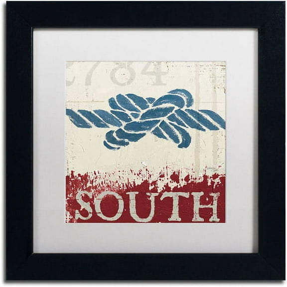 Trademark Fine Art "Nautical II Red" Canvas Art by Wellington Studio, White Matte, Black Frame