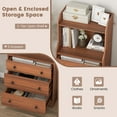 thumbnail image 6 of Gymax 3-Drawer Dresser 44'' Tall Wood Storage Organizer Chest w/ 2 Open Shelves Walnut, 6 of 10