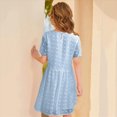 thumbnail image 4 of NIEWTR Robe d'Été Unie pour Filles Manches Bouffantes Taille Ajustée Robe Trapèze (Bu2, 7-8 Ans), 4 of 4