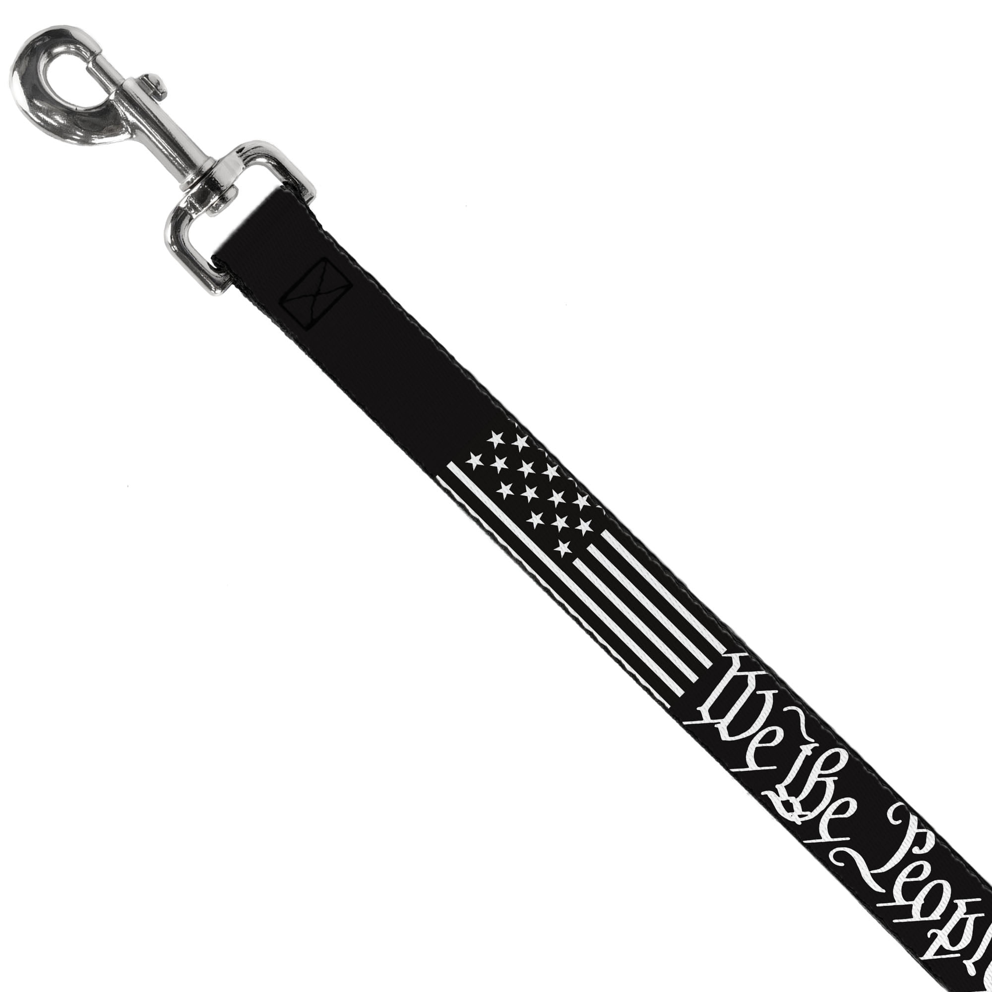 Buckle-Down Pet Leash, Dog Leash, Americana Flag We the People Black White, 6 Feet Long 1.0 Inch Wide