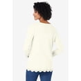 thumbnail image 3 of Woman Within Plus Size Layered-Look Lace Trim Tee, 3 of 5