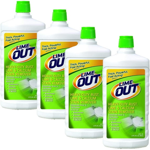 Lime Out Heavy-Duty Rust, Lime & Calcium Stain Remover, 24 Fl. Oz. Bottle, Pack of 4