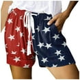 thumbnail image 2 of SHOPESSA Womens Shorts Summer Plus Size July 4th Independence Day Printed Casual Loose with Pockets Lacing Drawstring Short Pants XXL, 2 of 7
