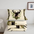 thumbnail image 5 of Manfei Wild Buck Grid Twin Comforter Sets,Pretty Floral Bedding Set,Green,Light Gray Reversible,2-Piece,1 Comforter and 1 Pillowcase, 5 of 7