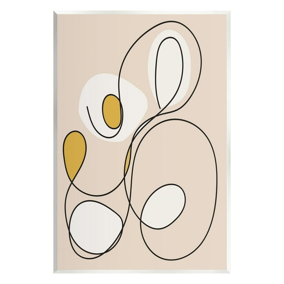 Stupell Industries Swirled Line on Beige Abstract Painting Unframed Art Print Wall Art, 10 x 15