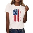 thumbnail image 4 of Vetsdori Womens Red White and Blue T Shirts USA Years Anniversary Short Sleeve Pullover Casual Graphic Crew Neck 4th of July,Independence Day Patriotic Shirts for Women Summer, 4 of 7
