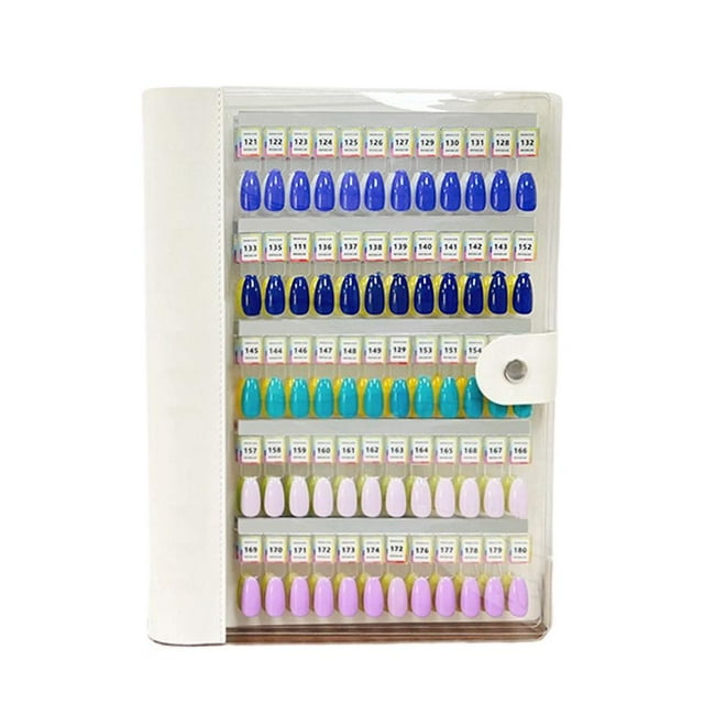 Magnetic Nail Swatches Book for Salon & Home - 120/180/240 Detachable Nail Tips with Mini Magnetic Handles, Number Labels - Professional Gel Polish Color Display & Organizer
