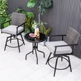 thumbnail image 4 of Gymax Patio Swivel Bar Stools Set of 4 Outdoor Counter Height Bar Chairs w/ PE Rattan Back, 4 of 10