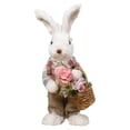 thumbnail image 1 of Easter Rabbit Bunny Statue Standing Crafts for Festival Desk Indoor Ornament Photo Props - 14x11x20cm, 1 of 8