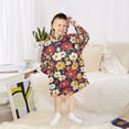 thumbnail image 6 of FORMRS Wearable Blanket Hoodie with Sleeves for Kids Cozy Flannel Sweatshirt, Red Floral, 6 of 7