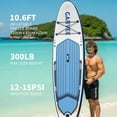 thumbnail image 2 of Garvee Inflatable Stand-up Paddle Board, 10.6' x 32'' x 6'', Manual Pump, with Camera Mount, White & Blue, 2 of 8