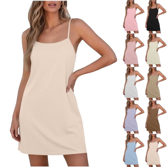 Nightgowns for Women Full Length Short Sleeve Nightshirt Soft Plus Size Sleepwear Casual Loungwear Beige