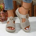 thumbnail image 2 of Mepaouo Orthopedic Wedge Sandals for Women 2025 Dressy Summer Platform Casual Slip on Beach Flats, 2 of 8