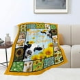 thumbnail image 2 of Cow Blanket Sunflower Farm Country Print Throw Blankets for Couch Sofa Bed Stuff Decor Lightweight Soft Cozy Fleece Plush Warm Flannel Bedding Gifts for Baby Girls Boys Kids Adults Lover 50"x60", 2 of 6