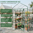 thumbnail image 4 of LIFERECORD 6 Tier Mini Greenhouse - Portable Greenhouse with PVC Cover for Indoor or Outdoor, 56" x 56" x 76" Green House for Home, Clear, 4 of 7