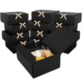 thumbnail image 1 of Cajas de regalo LWYMX de 8 x 8 x 10 cm, color negro, paquete de 12 con cinta, 1 of 6