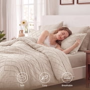 U Bedsure U by Bedsure Full Comforter Set, 3 Pieces Beige Boho Tufted Shabby Bedding Comforter Set,… — $35.99 (44% off)