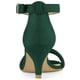 thumbnail image 3 of Sandalias De Correa De Tobillo Zapatos Tacón Bajo De Aguja Para Mujeres Verde 36, 3 of 6