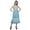 Turquoise Blue, variant on Moomaya Printed Cotton Long Dress For Womens Sleeveless Tiered Casual Summer Tunic