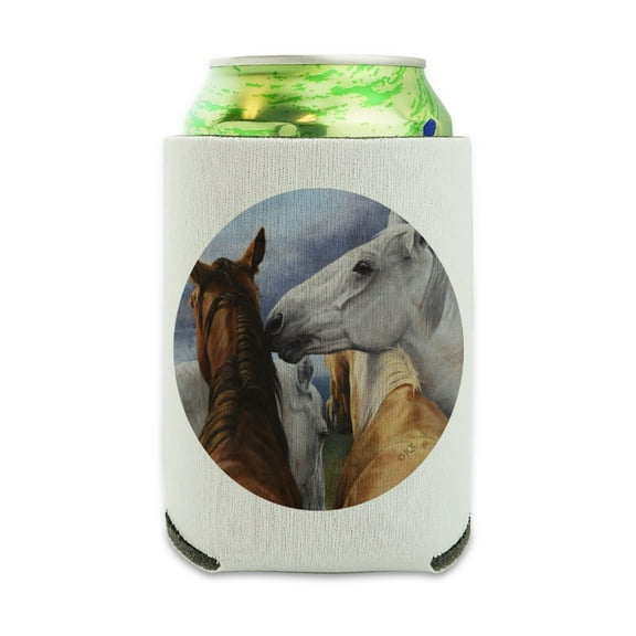 Horse Support Group Can Cooler - Drink Sleeve Hugger Collapsible Insulator - Beverage Insulated Holder