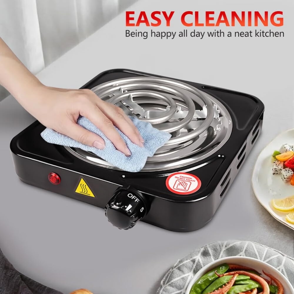 Electric Countertop Burner,Single Stove,1000W Induction Cooktop,Portable Electric Hot Plate,5 Level Adjustable Temperature Control Cooking Ranges for Home Dorm Camping Cooking