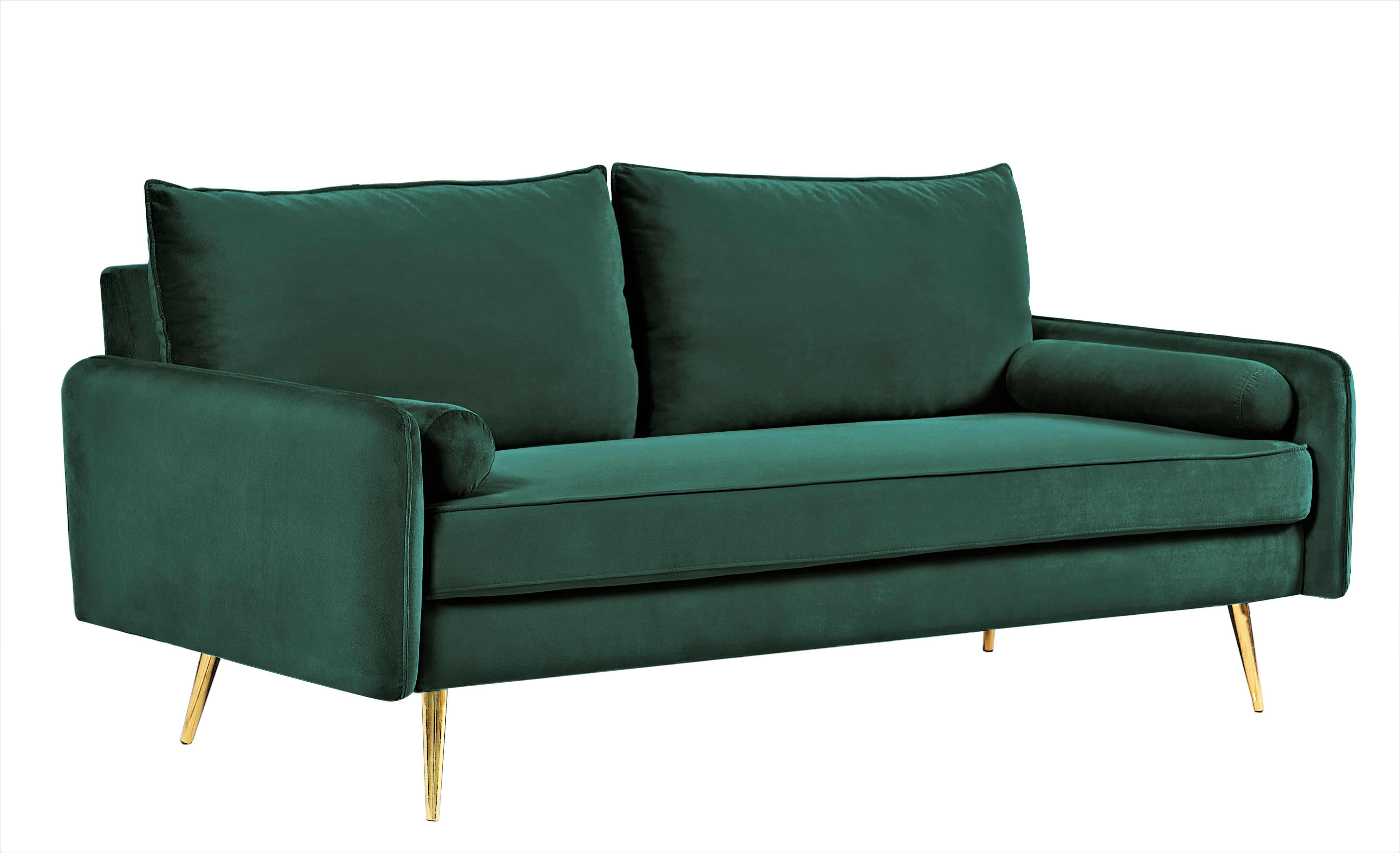 US Pride Furniture Villeda 70''W Polyester Square Arms Sofa Green