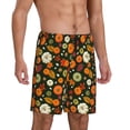 thumbnail image 2 of Balery Harvest Pumpkins Pantalones cortos de pijama de punto de algodón para hombre con cinturilla y bolsillos-4X-Large, 2 of 6