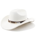 thumbnail image 2 of Western Cowboy Hat with Curved Brim for and Outdoor Adventure Travel Riding Cowboy Hat 7 3/8 One Size, 2 of 4