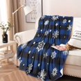 thumbnail image 2 of Blue Christmas Snowflake Pattern Round Blanket,Comfortable Soft Flannel Throw Blanket,All Season,Warm Lightweight Blankets for Sofa Bed Couch Living Room Chair 47"x47", 2 of 5