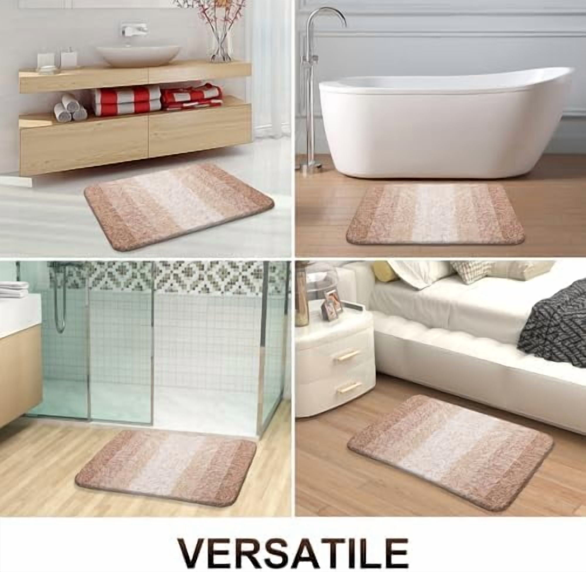 Bathroom Rugs Mat 36x24, Extra Soft Absorbent Microfiber Bath Rugs, Rubber Backing, Quick Dry, Machine Washable Bath Mats for Bathroom Floor, Tub and Shower, Home Decor Accessories, Beige
