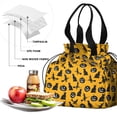 thumbnail image 4 of Halloween Black Cats Witches and Pumpkins Drawstring Lunch Bag Women - Drawstring Lunch Bag Insulated for Work Office - Stain-Resistant Large Lunchbags for Women with Multi-Pockets, 4 of 6
