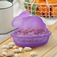 thumbnail image 4 of Easter Glass Candy Dish with Lid Covered Candy Bowl Glass Bunny Jar Candy Servers for Easter Holiday Office Home Kitchen Table Desk (Purple), 4 of 6