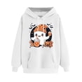 thumbnail image 3 of Halloween Hoodies for Womens Cute Ghost Party Printed Top Fall Winter Fleece Sweatshirts Casual Loose Long Sleeve Tops Halloween Pullover Outwears with Pocket, 3 of 4